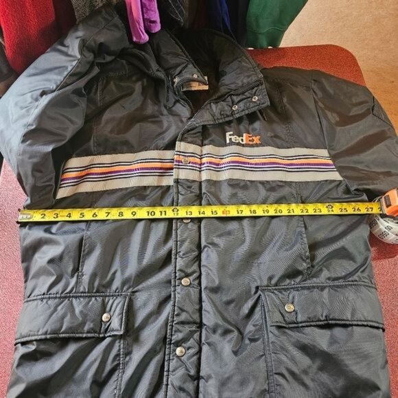 Vtg FedEx Reflective Heavy Hooded Coat Sz XXL Delivery Uniform Stan Herman - Picture 10 of 15